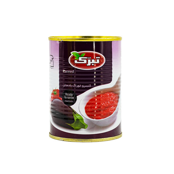 کنسرو خوراک بادمجان قوطی تبرک - 350گرمی
